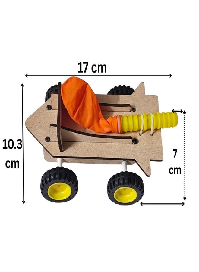ESPtronics Physics Science Project Balloon Powered Car Newton's Laws of Motion Working Model Experiment Kit for School Kids Class 10 - Image 3